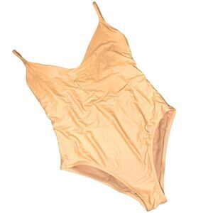 J.Crew one-piece scoop neck full coverage peach swim bathing suit size 12